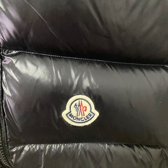 Womens Tricolor Hood Moncler Black Puffer Vest - Picture 7 of 12